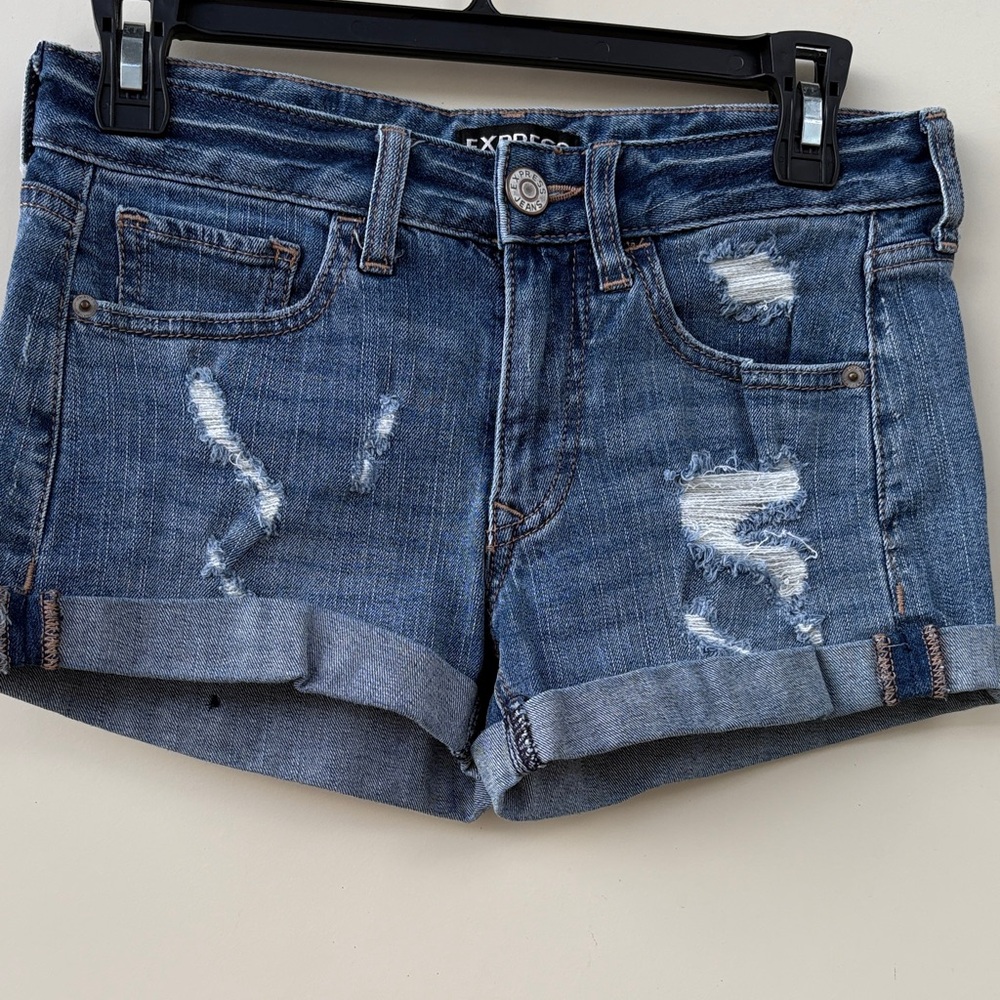 Express Dark Blue Jean Shorts